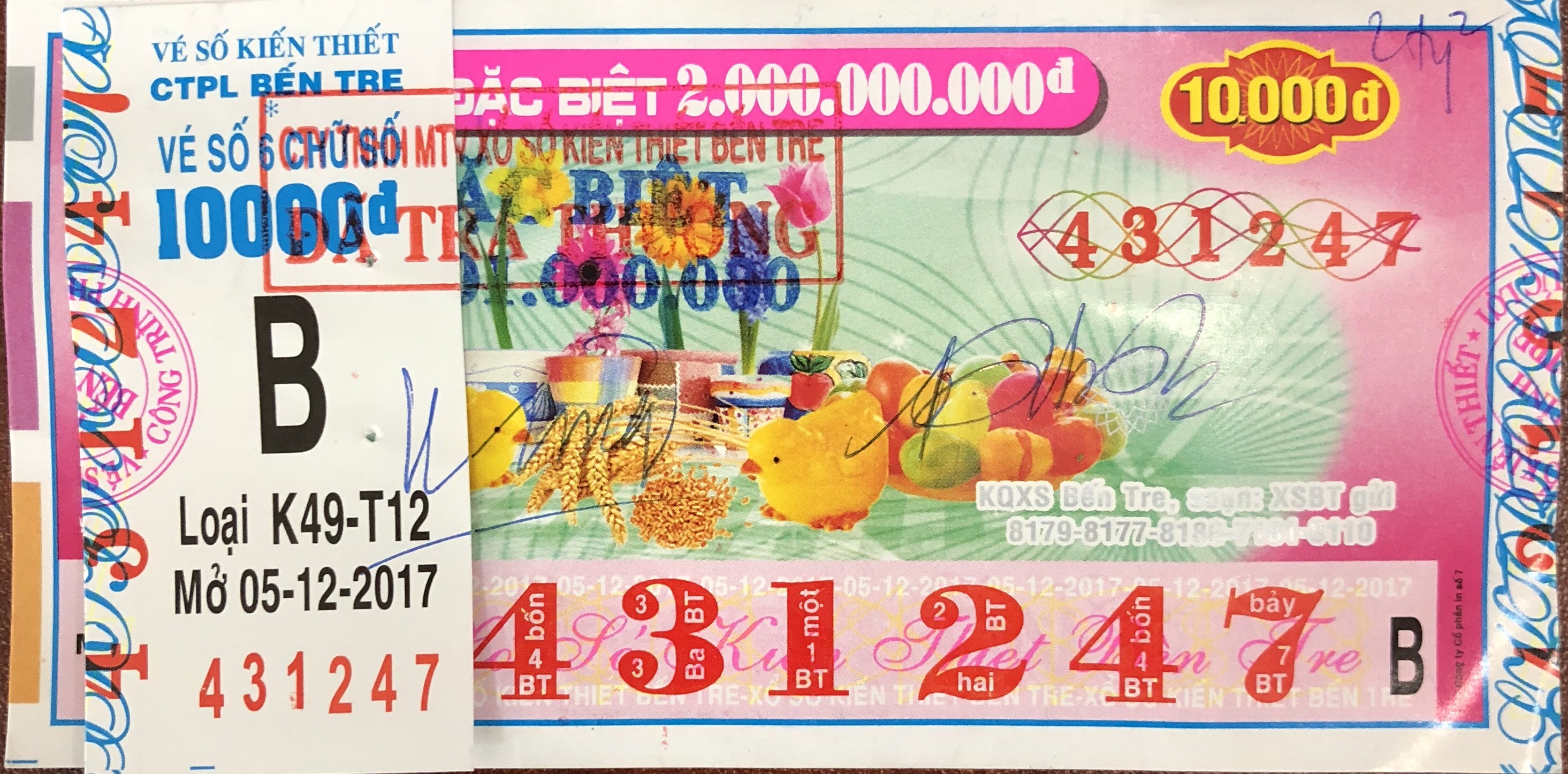 Công ty Xổ số kiến thiết tỉnh Bến tre: Công bố thông tin trả thưởng