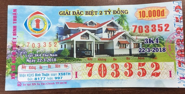 Công ty xổ số kiến thiết Bình Thuận: Công bố thông tin trúng thưởng