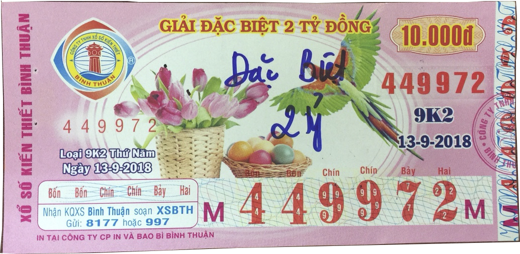 Công ty Xổ số kiến thiết Bình Thuận: Công bố thông tin trúng thưởng