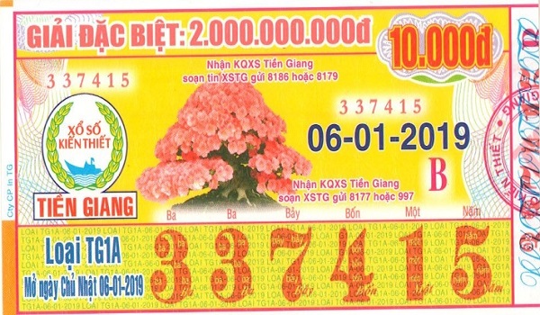 Công ty TNHH MTV Xổ số kiến thiết Tiền Giang: Công bố thông tin trúng thưởng - Kỳ vé TG1A