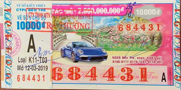 Công ty Xổ số Kiến thiết Bến Tre: Công bố thông tin trúng thưởng - Kỳ vé K11-T03