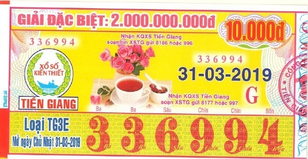 Công ty TNHH MTV Xổ số kiến thiết Tiền Giang: Công bố thông tin trúng thưởng - Kỳ vé TG3E