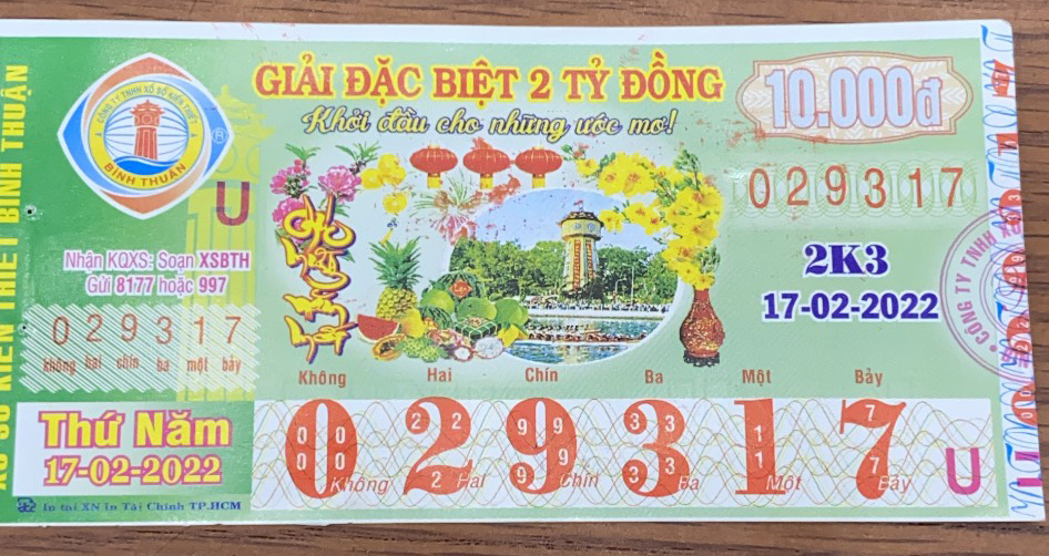 Công ty Xổ số Kiến thiết Đồng Nai công bố thông tin trúng thưởng - Kỳ vé 2K3