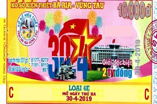 Công ty Xổ số kiến thiết tỉnh Bà Rịa - Vũng Tàu: Công bố thông tin trả thưởng, kỳ vé 4E