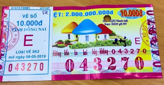 Đồng Nai: Thông tin trả thưởng kỳ vé 5K2