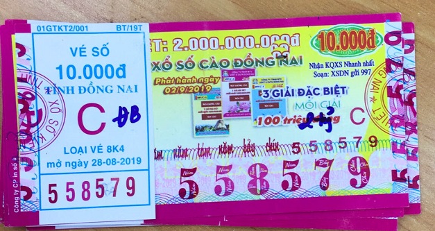 Công ty Xổ số Kiến thiết Đồng Nai: Công bố thông tin trả thưởng, kỳ vé 8K4