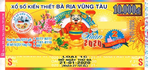 Công ty Xổ số Kiến thiết tỉnh Bà Rịa - Vũng Tàu: Công bố thông tin trả thưởng kỳ vé 1C