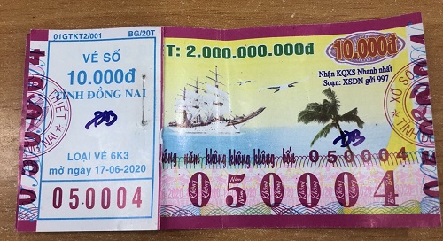 Công ty Xổ số Kiến thiết tỉnh Đồng Nai: Công bố thông tin trả thưởng kỳ vé 6K3