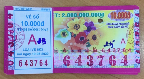 Công ty Xổ số Kiến thiết tỉnh Đồng Nai: Công bố thông tin trả thưởng kỳ vé 8K3