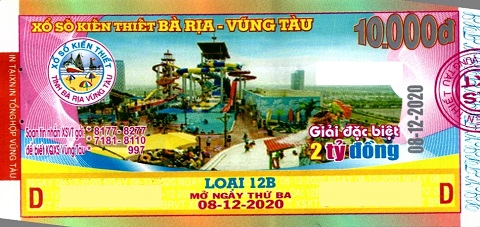 Công ty Xổ số Kiến thiết tỉnh Bà Rịa - Vũng Tàu: Công bố thông tin trả thưởng kỳ vé 12B