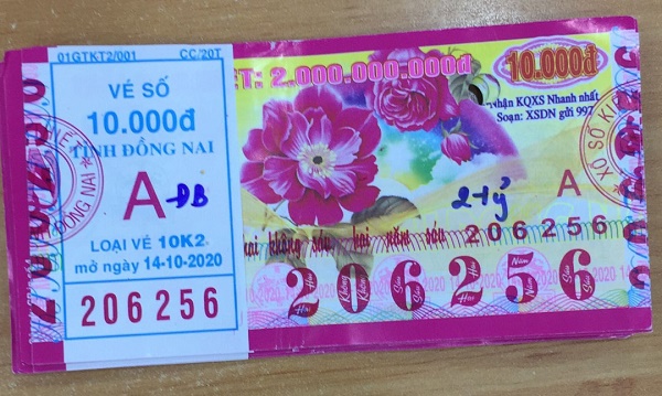 Công ty Xổ số Kiến thiết tỉnh Đồng Nai: Công bố thông tin trả thưởng kỳ vé 10K2