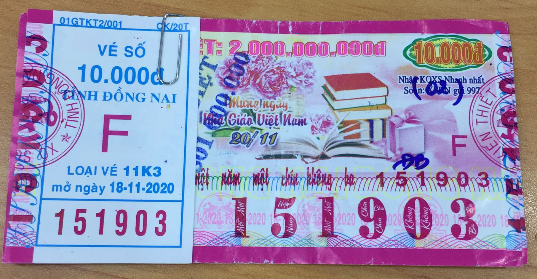 Công ty Xổ số Kiến thiết tỉnh Đồng Nai: Công bố thông tin trả thưởng kỳ vé 11K3