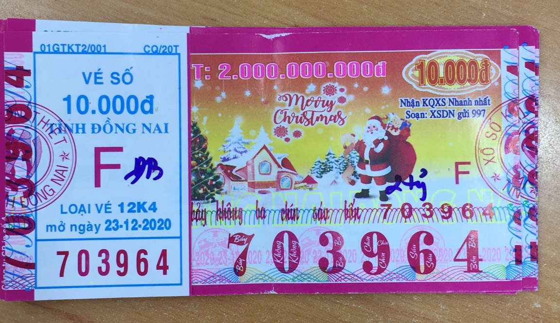 Công ty Xổ số Kiến thiết tỉnh Đồng Nai: Công bố thông tin trả thưởng kỳ vé 12K4