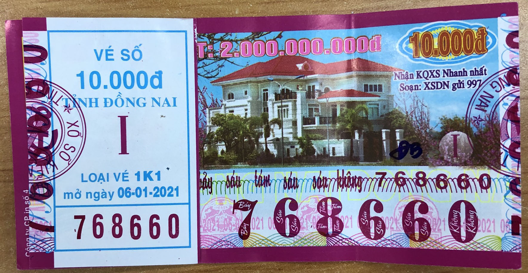 Công ty Xổ số Kiến thiết tỉnh Đồng Nai: Công bố thông tin trả thưởng kỳ vé 1K1