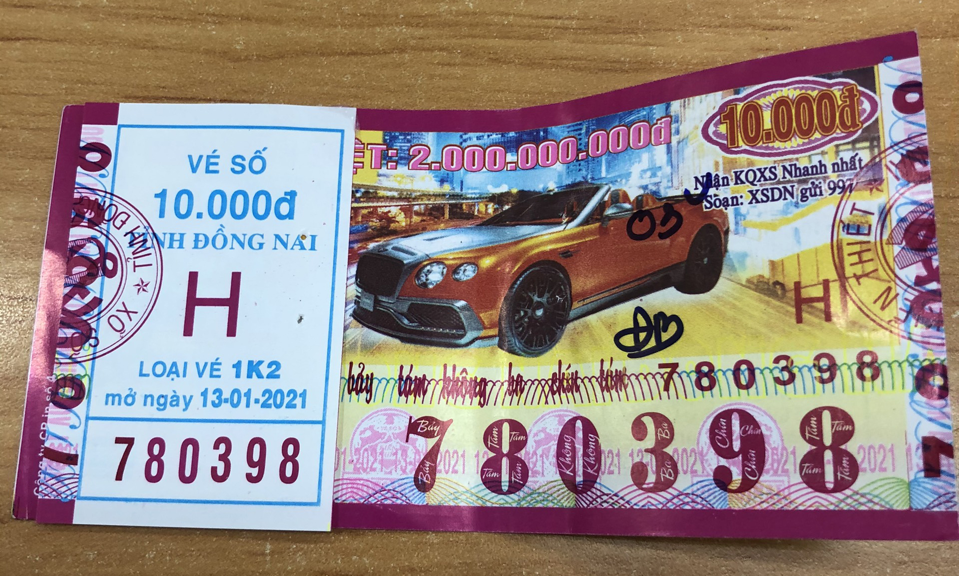 Công ty Xổ số Kiến thiết tỉnh Đồng Nai: Công bố thông tin trả thưởng kỳ vé 1K2