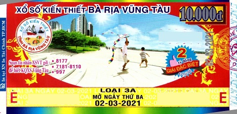 Công ty Xổ số Kiến thiết tỉnh Bà Rịa - Vũng Tàu: Công bố thông tin trả thưởng kỳ vé 3A