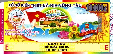 Công ty Xổ số Kiến thiết tỉnh Bà Rịa - Vũng Tàu: Công bố thông tin trả thưởng kỳ vé 5C