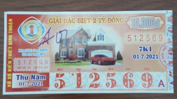 Công ty Xổ số Kiến thiết tỉnh Bình Thuận: Công bố thông tin trả thưởng kỳ vé 7K1