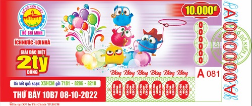 Công ty TNHH MTV XSKT TP Hồ Chí Minh: thông tin khách hàng trúng thưởng kỳ vé 10B7, ngày 08/10/2022