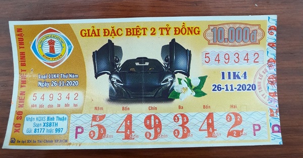 Công ty TNHH MTV Xổ số Kiến thiết Bình Thuận: Công bố thông tin trả thưởng kỳ vé 11K4 ngày 24/11/2022