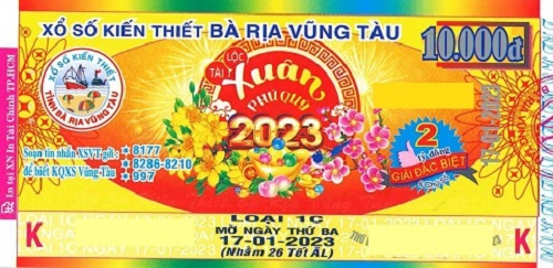 Công ty TNHH MTV Xổ số Kiến thiết Bà Rịa Vũng Tàu: Công bố thông tin trả thưởng đến ngày 13/01/2023