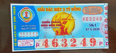 Công ty TNHH MTV Xổ số Kiến thiết Bình Thuận: Công bố thông tin trả thưởng kỳ vé 5K1 Ngày 04 tháng 05 năm 2023