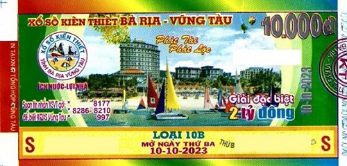 Công ty Xổ số kiến thiết tỉnh BR - VT công bố thông tin trả thưởng đến ngày 06/10/2023