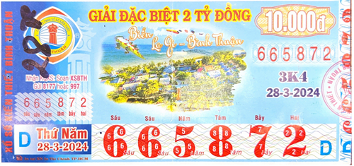 Công bố thông tin KQXSKT Bình Thuận 3K4 28.03.2024