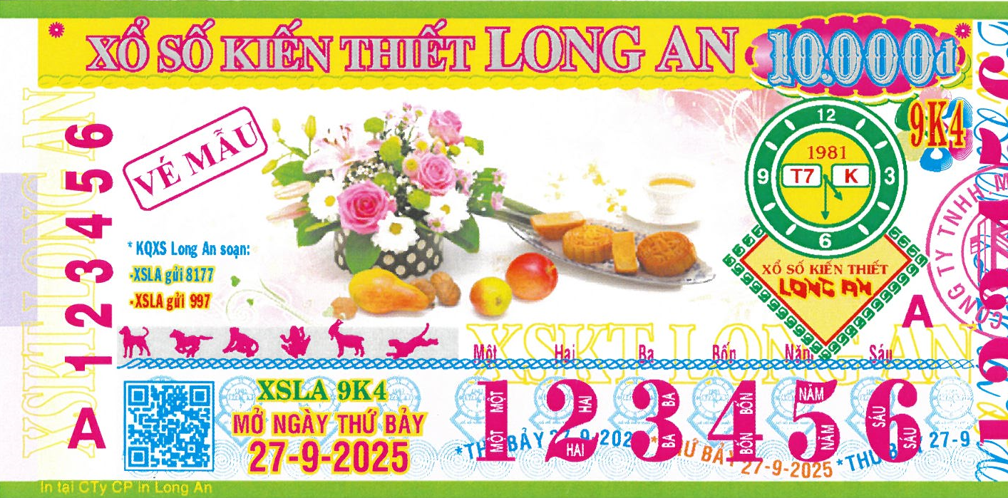 CÔNG BỐ THÔNG TIN KQXSKT LONG AN 9K4 NGÀY 27.09.2025